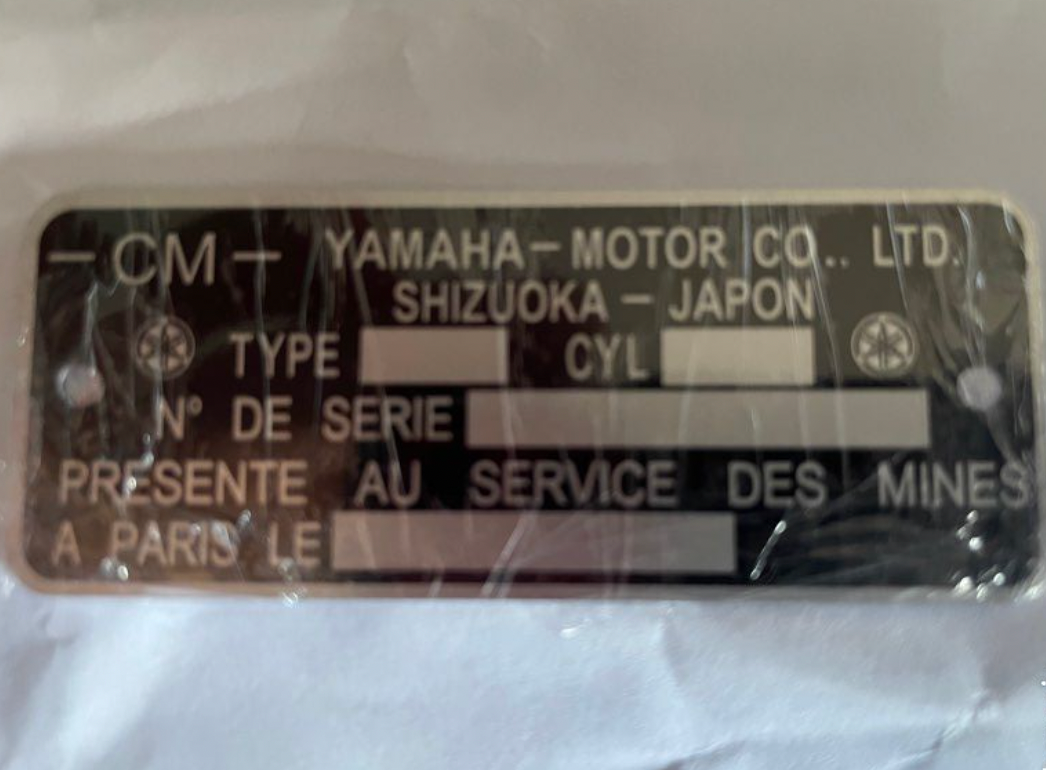 Plaque Constructeur Vierge BOP Yamaha