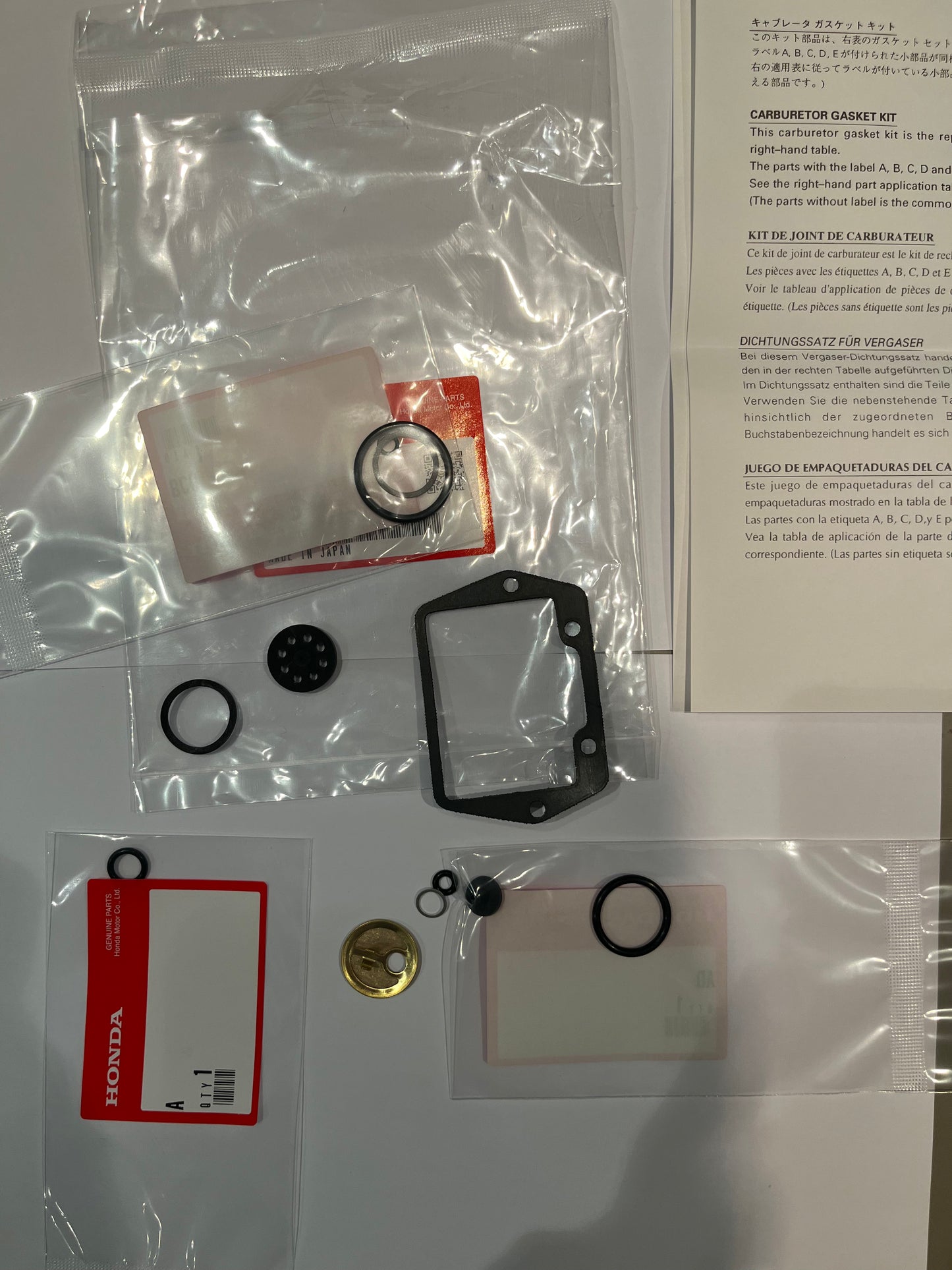 Honda Dax – Kit Joints Complet de Carburateur d’Origine (ST50 / ST70 6V OT)