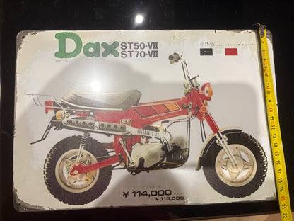 Plaque Métal Honda Dax – Déco Vintage Moto 30x20 cm