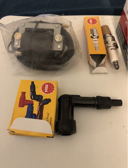 Kit allumage ( Batterie, rupteur et le condensateur, bobine refabrication, bougie, antiparasite)